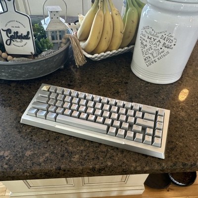 Custom Pwnage Zenblade 65 Full metal Aluminum Mechanical Keyboard Silver keycaps