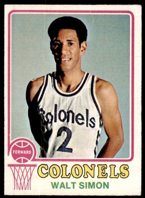 1973-74 Topps Baseball Card (Damaged) Walt Simon Kentucky Colonels #218