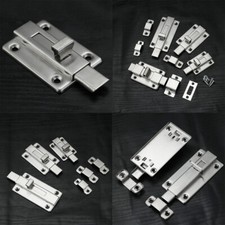 US 4 Pack Door Bolts Stainless Steel Latch Sliding Lock Surface Slide Keyless
