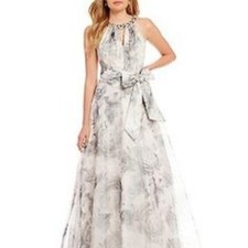 New Eliza J Beaded Necklace Floral Ballgown Dress Size 6