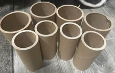 8 Heavy Duty Cardboard Paper Art Tubes Length 5" x 2 7/16" OD & 5" x 3  7/16" OD