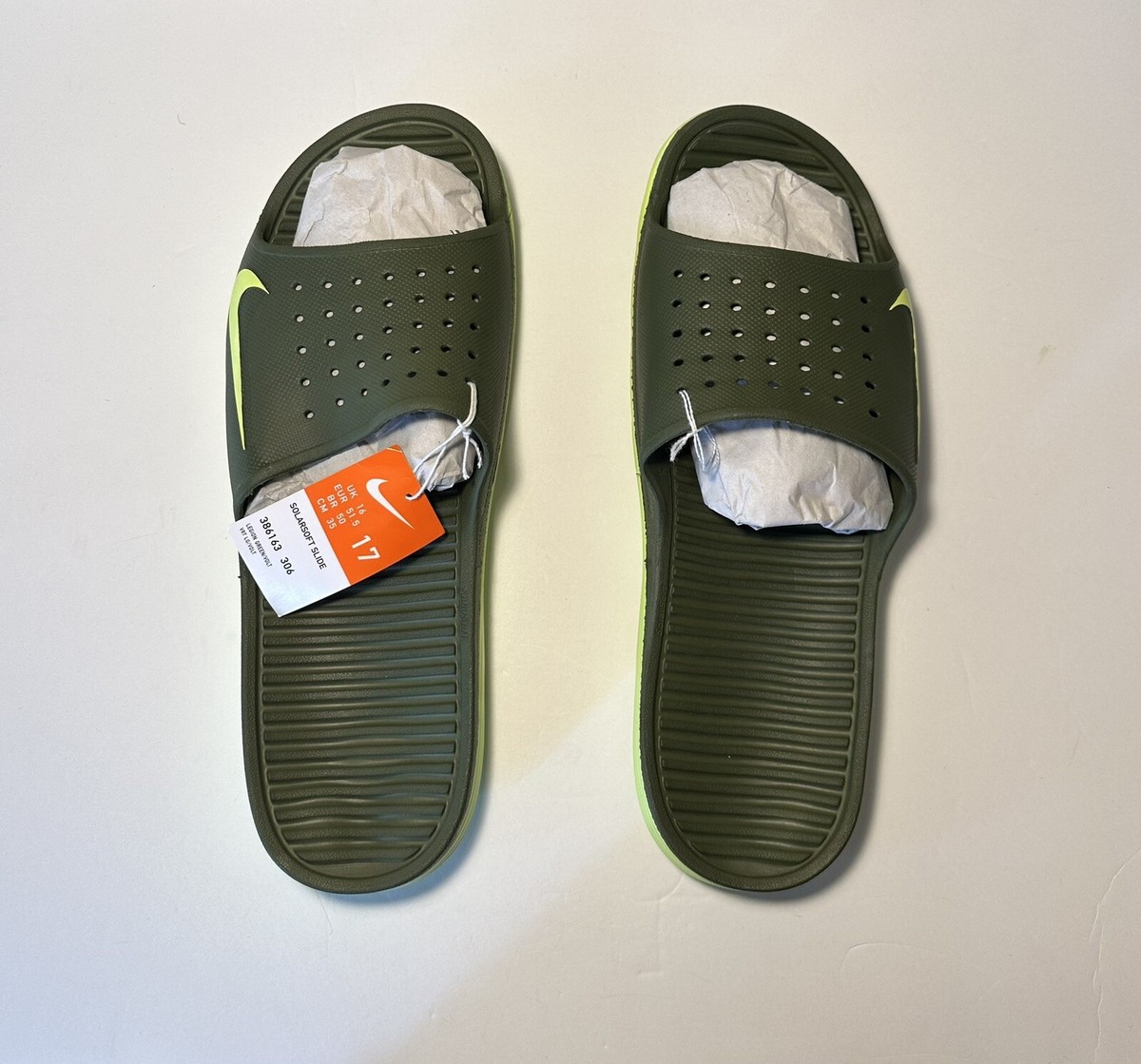 Nike Benassi Solarsoft Men's Size 17 Slides Sandals Black *RARE