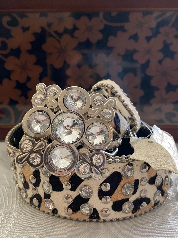 Cinto popular estilo leopardo manchado por fivela - Imagem 2 de 4