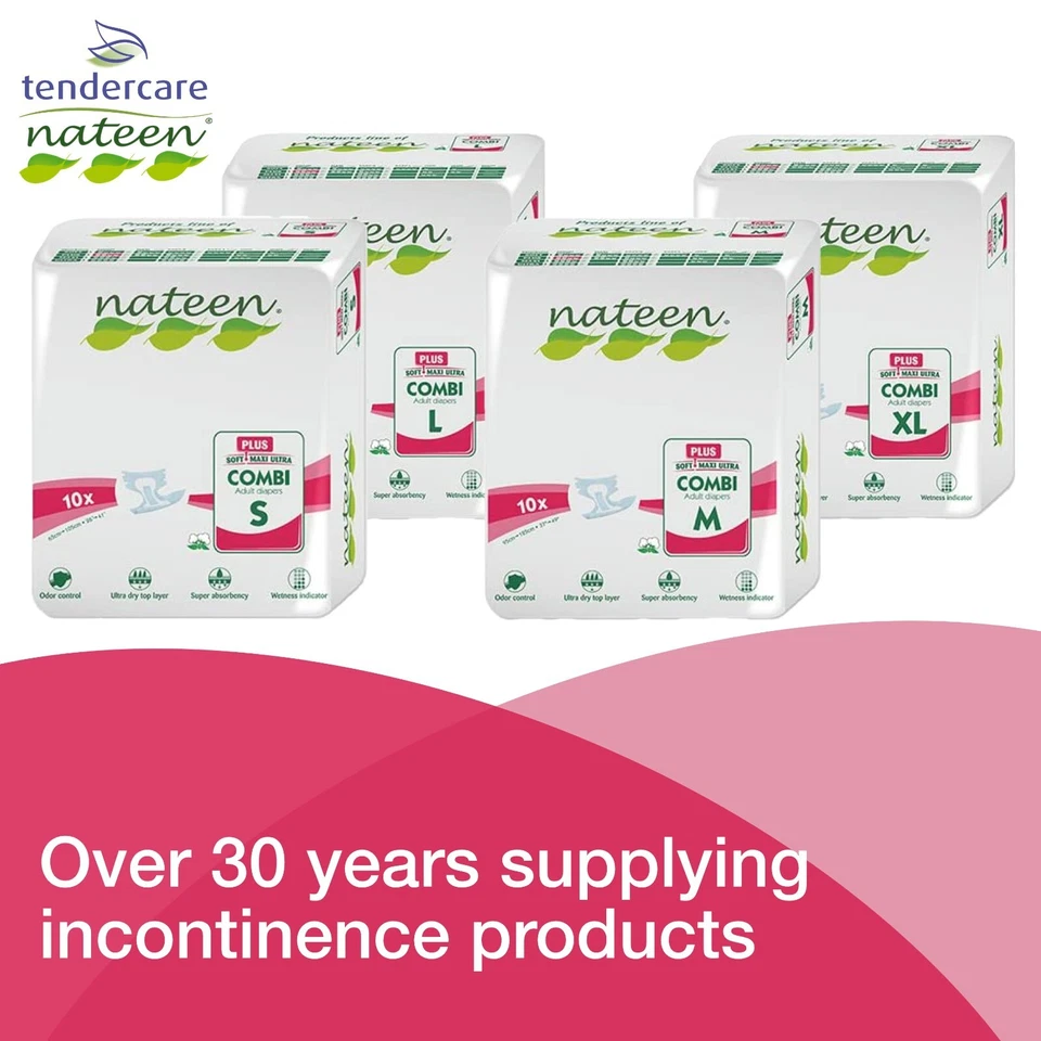 Tendercare Nateen Plus Absorbency Adult Incontinence Nappies.