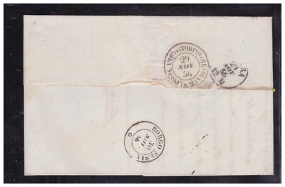 Fold with Ambulante Post Stamp between Turin and Genoa No. 2 1856 WD4144