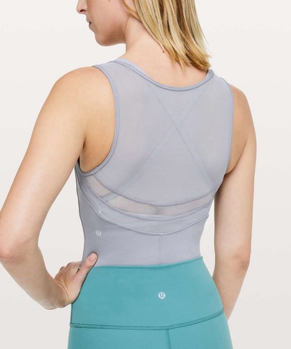 Lululemon Seek The Heat Bodysuit Size 4 LCSN Lilac Stone Color Everlux