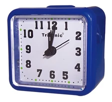 Mini Travel Alarm Clock Battery Operated Small Quartz Analog 12 Hour Tabletop