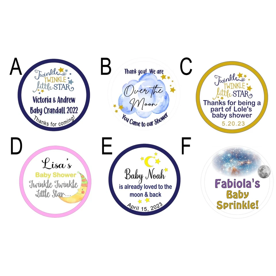 Jabón Moon Back Twinkle Little Star Baby Shower Favores Fiesta Etiquetas Personalizadas 10 Foto 4 de 4
