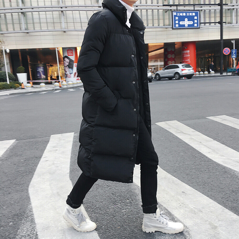 Aarhon® Mens Longline Jacket Mens Long Winter Coat Padded Hood Jacket Sizes  UK S - XL (S, Navy) : Amazon.co.uk: Everything Else