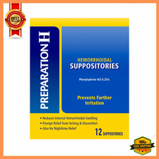Preparation H Hemorrhoid Suppositories For Itching  Discomfort Relief - 12 Ct