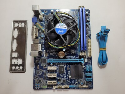 Gigabyte GA-H61MA-D3V Motherboard w/i3-2100@3.10GHZ, 4GB RAM, IO Shield #0093