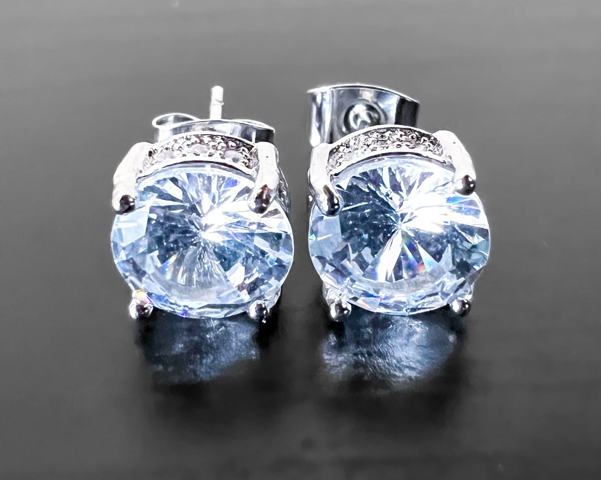 Clear Stone Big Round CZ Earrings – PriVeda