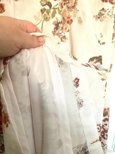 Brand New Plus Size H&M Cream Floral Structured Knee Length Linen Blend Size 18 - Picture 8 of 9