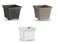 VASO+SOTTOVASO VASI PLASTICA PER PIANTE FIORI GIARDINO BALCONE CASA TERRAZZO