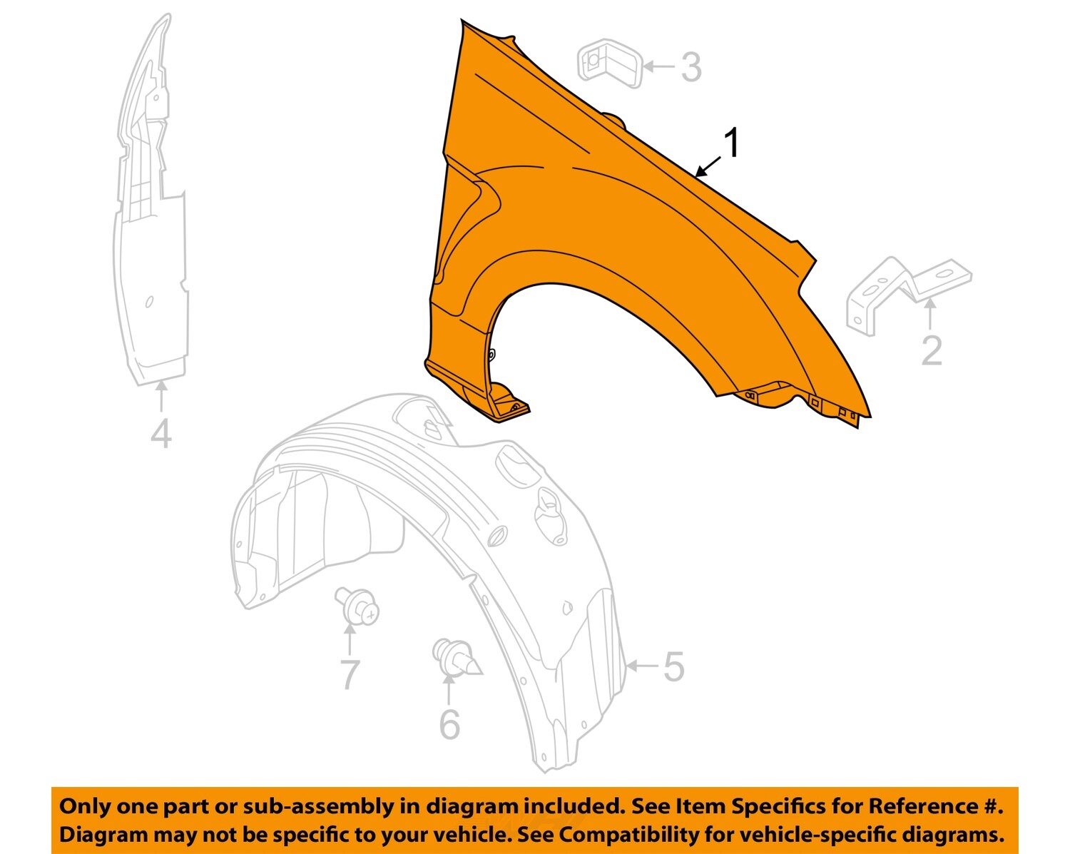 FORD OEM 08-11 Focus-Front Fender Left 8S4Z16006A