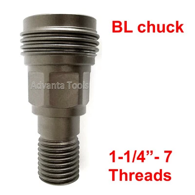 Hilti Core Drill Adapter - Convert BL Chuck to BS (1-1/4”-7) Male Threads
