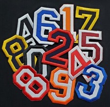 Numbers College Varsity Letterman Embroidered Iron On Patch Customize Colors