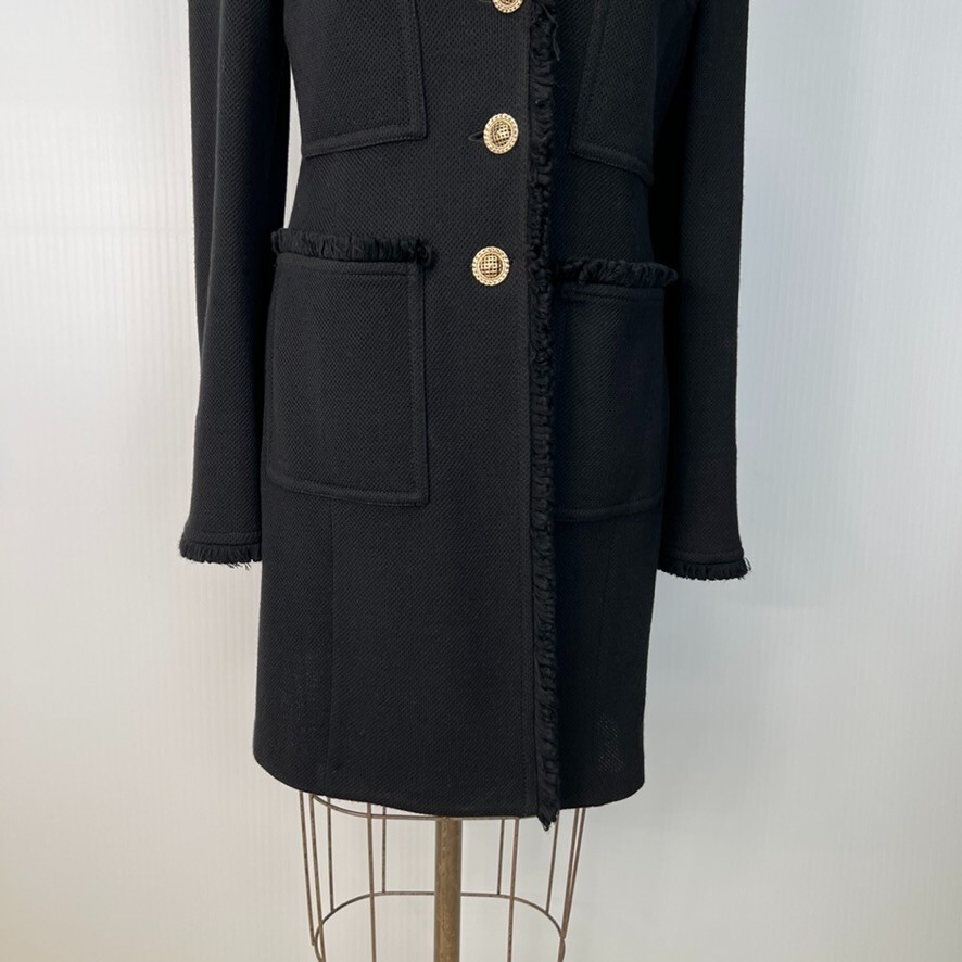 新品 セントジョン ST.JOHN CAVIAR ジャケット 10 アメリカ製 St John Jacket Women 10 Caviar Wool Milano Pique Knit Pocket