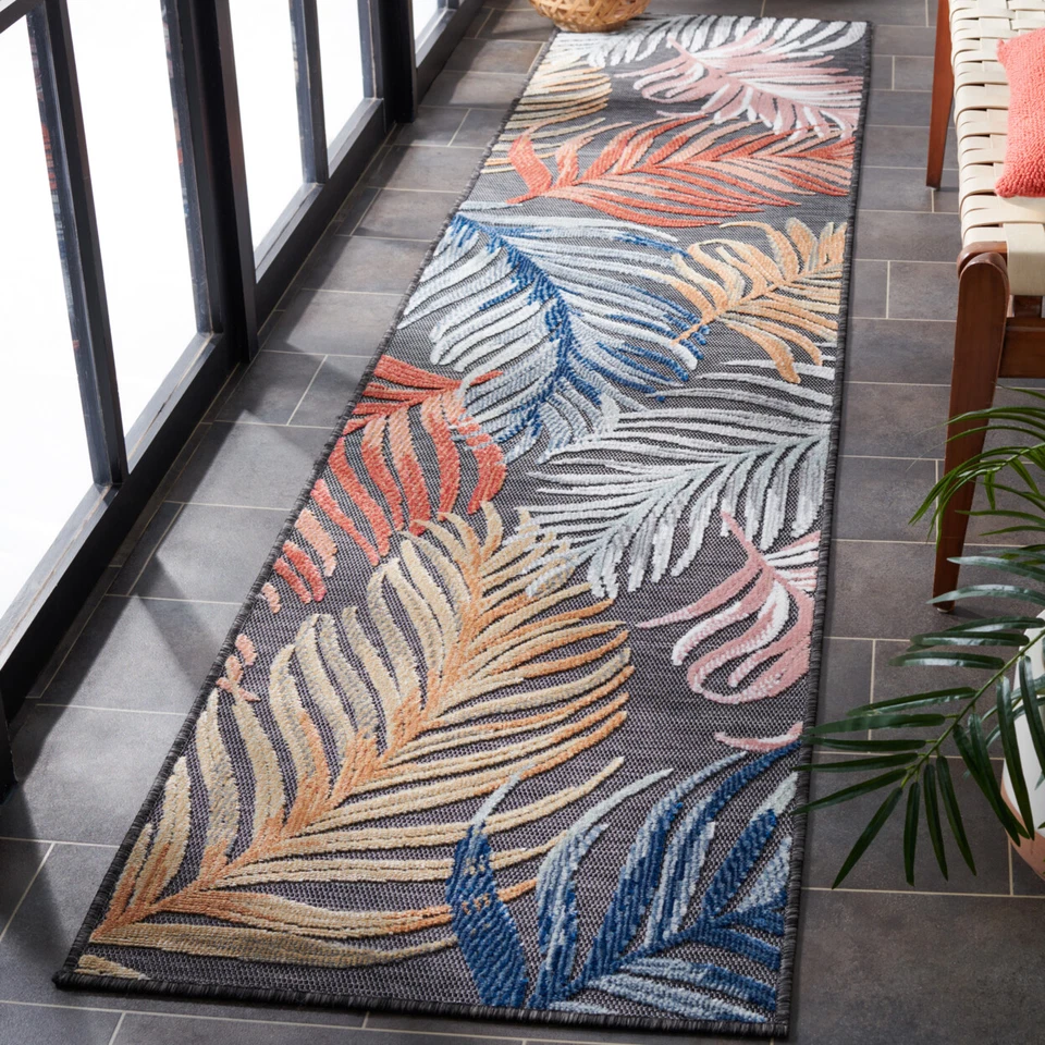 SAFAVIEH Outdoor CBN445H Cabana Collection Black / Rust Rug - Image 2 of 4