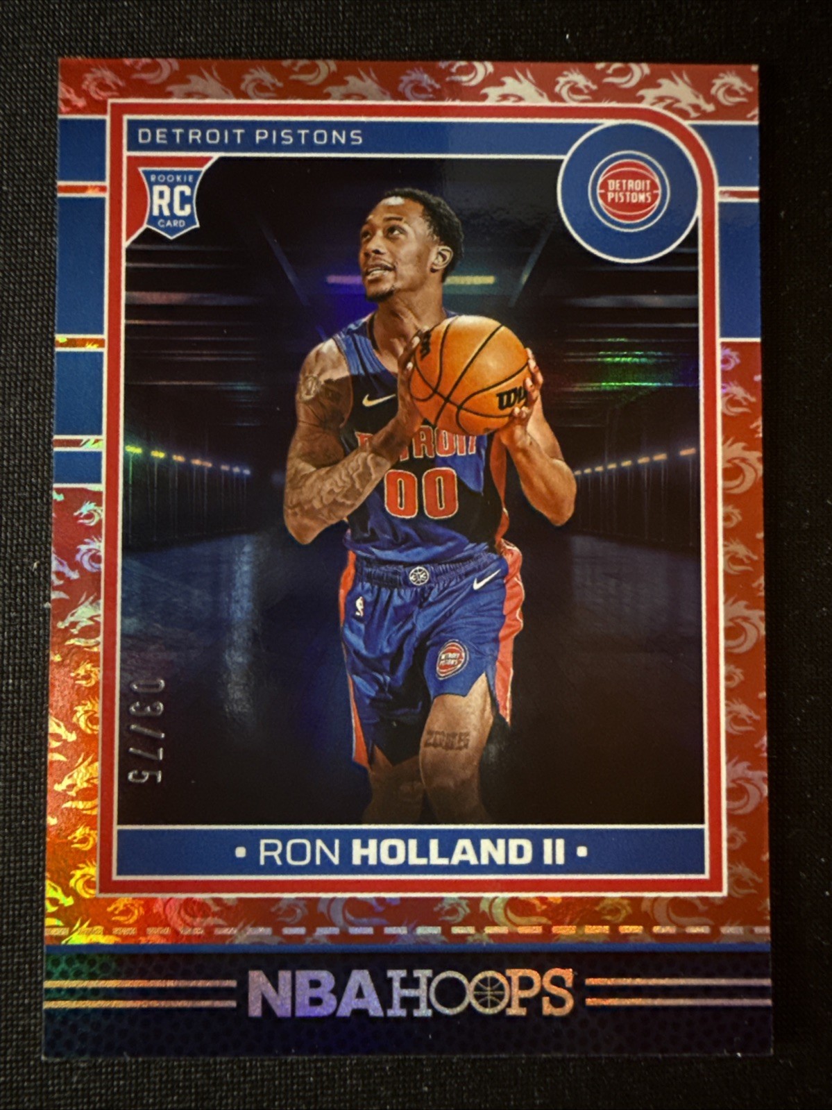 Ron Holland II Rookie Card RC 2024-25 NBA Hoops Dragon Year /75 #235