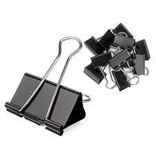 Black Binder Clips Paper Clamps Clips Medium Size, 1.3 Inches, 36 1.3 inches