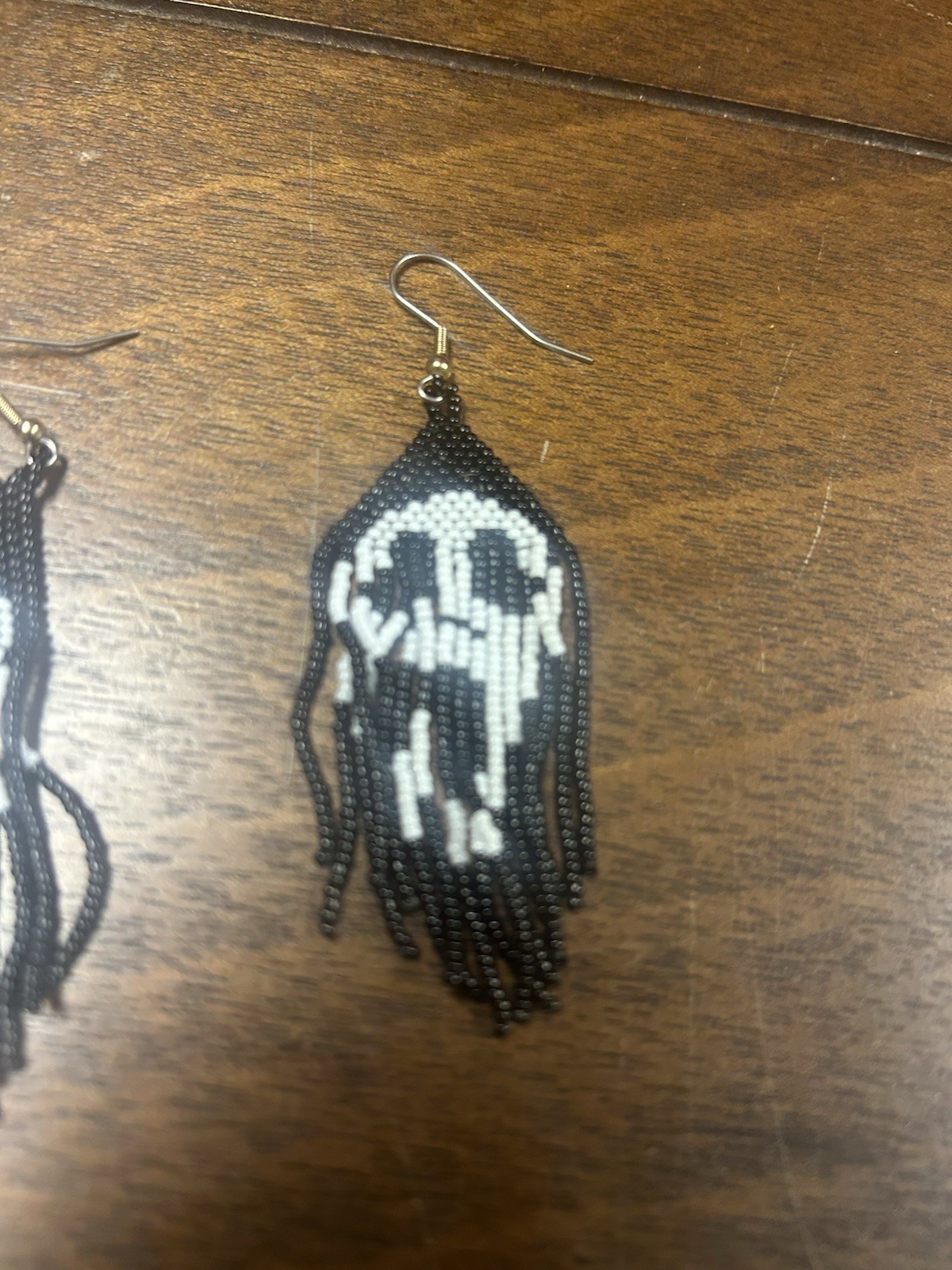 Handmade Beaded Ghostface From Scream Earrings - image 2