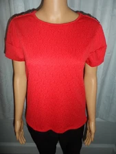Cute Set the Stage size M red short sleeve shirt women NWT