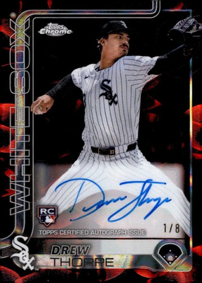 #ad Drew Thorpe 2025 Topps Chrome Update Auto RC Black Red Lava #RA DT 1 8 White Sox $224.99