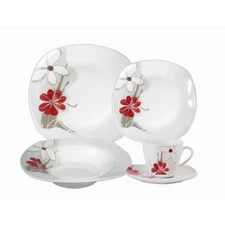 16-Piece Casual Shiny Finish Porcelain Dinnerware Set (Service for 4)