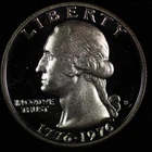 1976 S Washington Gem Proof 40 % Bicentennial Quarter. Lot # 9061-8-007
