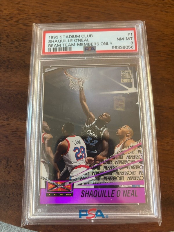 93-94 Topps Stadium Club Members Only Beam Team Shaquille O’Neal PSA 8