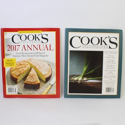 Lot of 2 Cook's Illustrated Magazines March & April 2018 + 2017 Annual