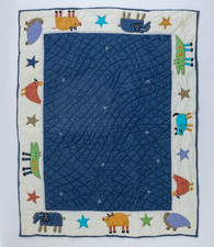 BANIAN Navy Blue Animal Kingdom Baby Crib Quilt