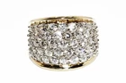 $7,000 14K Yellow Gold 2.40CT Natural Round Cut Diamond Cluster Ring Authentic