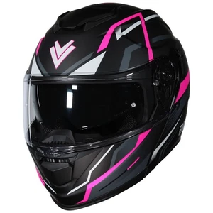 Frank Thomas DV24 Flip-Front Motorcycle Helmet Matt Black Pink