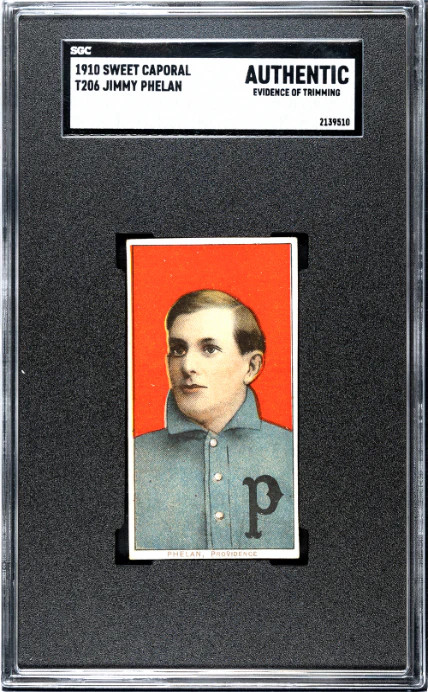 1909 T206 JOHN PHELAN NNO EX SWEET CAPORAL 350 SGC A BASEBALL PROVIDENCE GRAYS