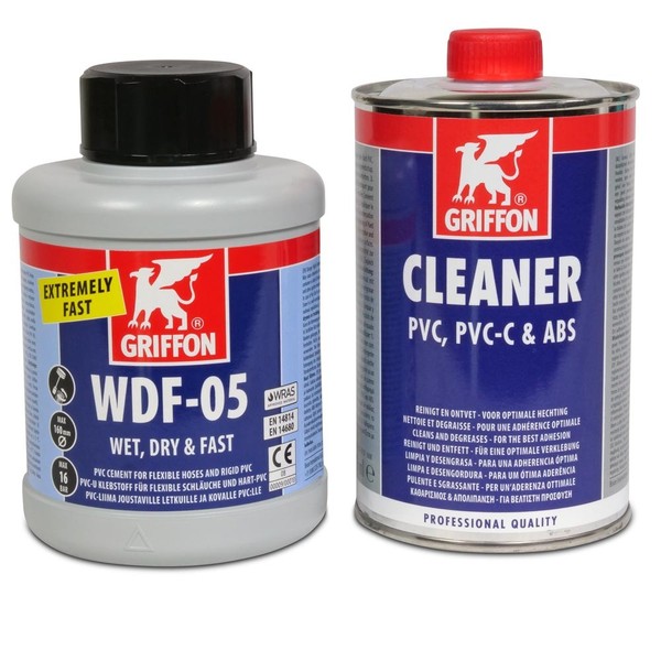 Spar-Set> Griffon Kleber WDF-05, 500G + Cleaner 500Ml Poolflex Flexrohr 0,5 L-image