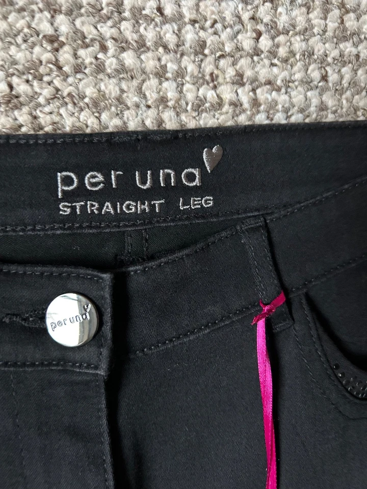 M&S Per Una Jeans Roma NEW Size 10 Black Straight Leg Stretch Embellished BNWT - Image 4 of 4