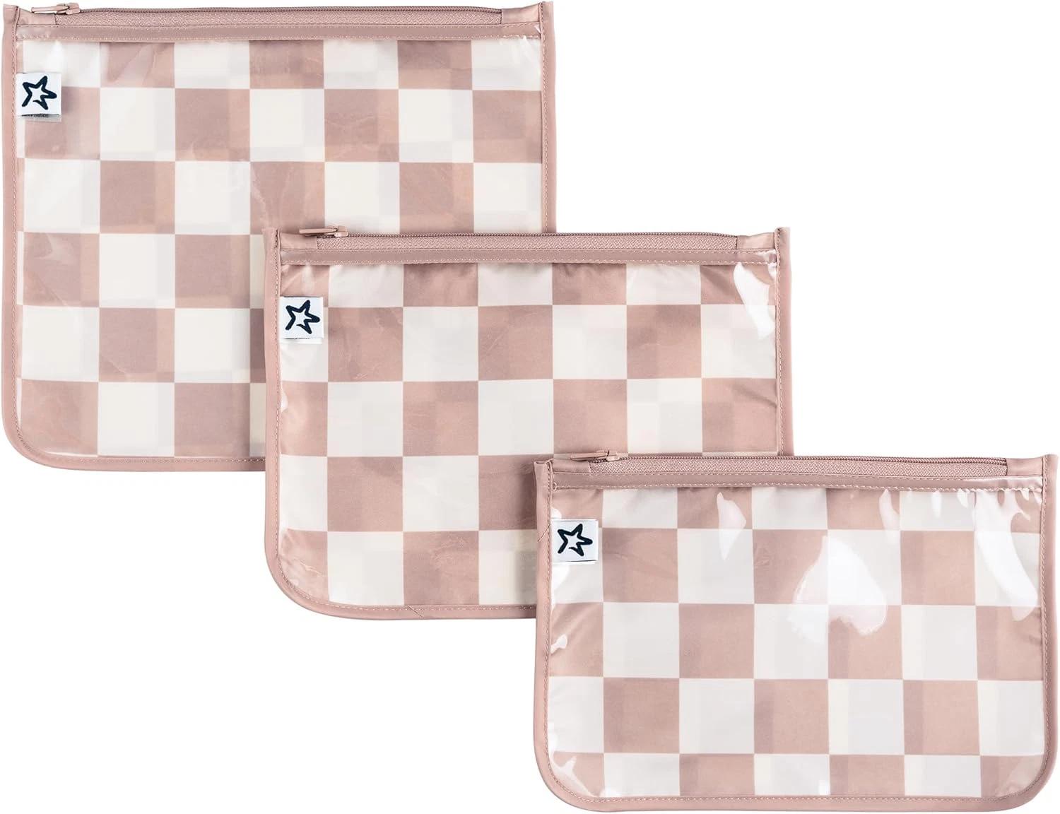 Mess-Proof Travel Bags, Airline Compliant, Zipper Closure, Clear Front Pouch, Di