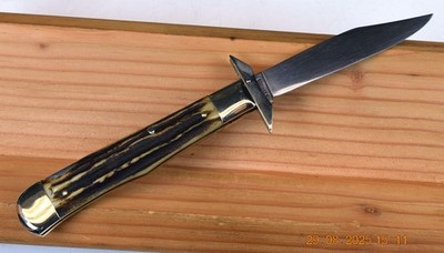 BUCK CREEK SOLINGEN GERMANY STAG CHEETAH PATTERN SWING GUARD LOCK