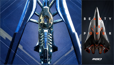 Star Citizen Shattered Vanduul Lance + M80 Poster - Bar Citzen Hangar Item Code