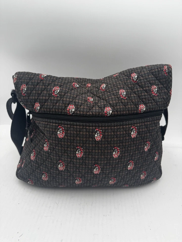 Vera Bradley Houndstooth Floral Crossbody Women's Brown Laptop Messenger - Image 3 of 4