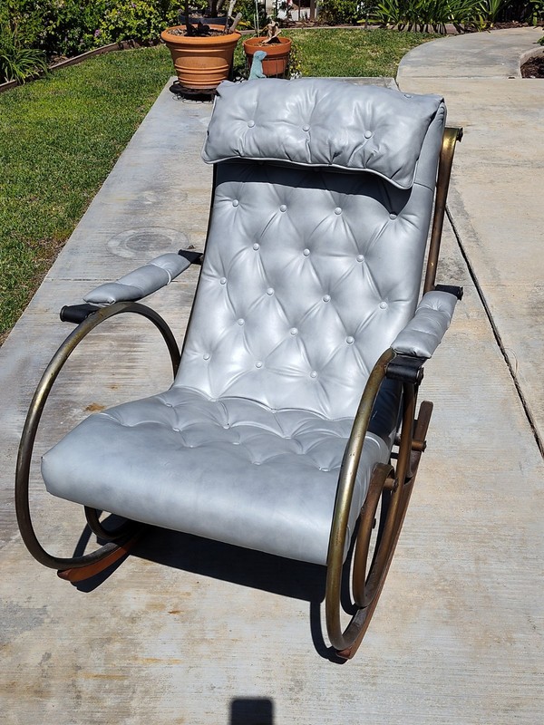 Vintage Mid  Century Lee L. Woodward Outdoor Rocking Chair Unusual Option!