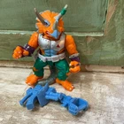Vintage 1990 TMNT Triceraton Action Figure w/ Accessories - Broken Tail Joint