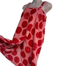 No Boundaries Towel Wrap Bathrobe Soft Terrycloth Straps PINK Women Sz S