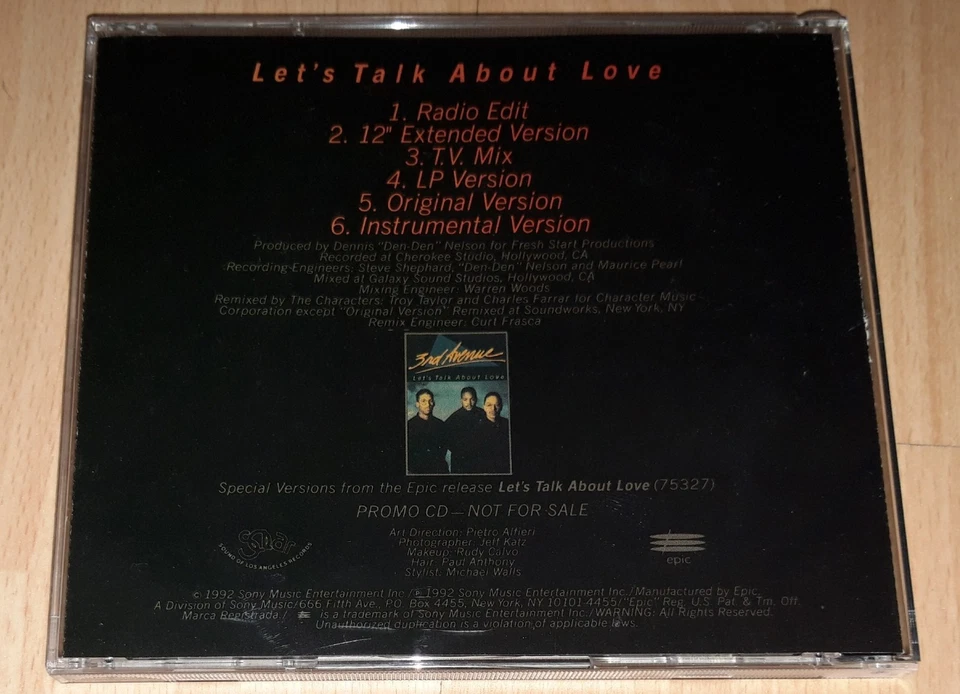 3RD AVENUE Let's Talk About Love - Remix PROMO CD Single R&B Rnb THE CHARACTERS - Bild 4 von 4