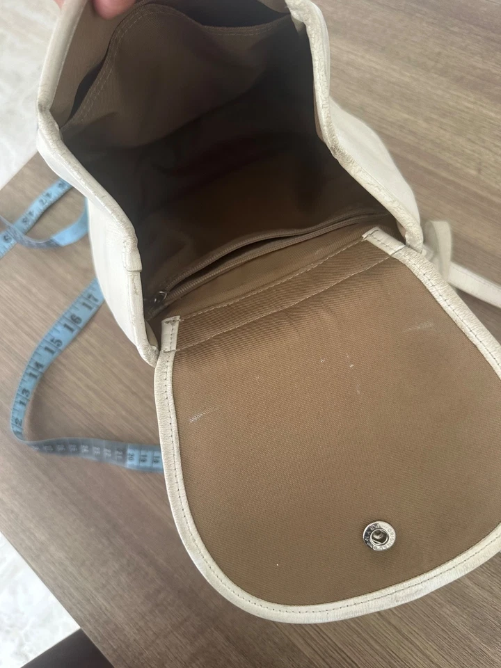AUTH. SAC À DOS LONGCHAMP PARIS EN CUIR BLANC *ÉDITION LIMITÉE - Photo 4/4