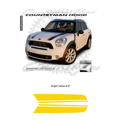 Mini Cooper Countryman Hood Stripes Graphic Kit - Bright Yellow | eBay