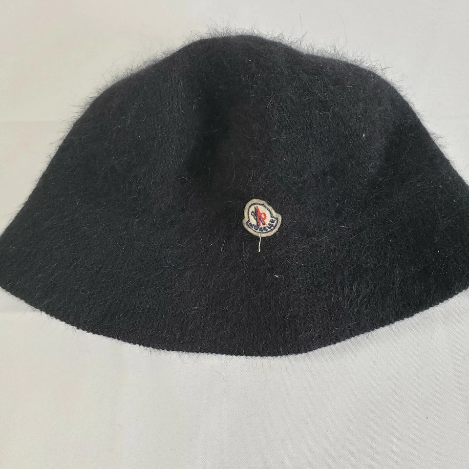 Moncler Angora Sombrero Cubo Unisex Talla Grande Suave Negro Elegante Gorra Foto 4 de 4