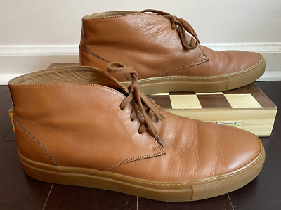 Svensson Tan Leather Sneaker Chukka Boots Made In Italy, US Men 11